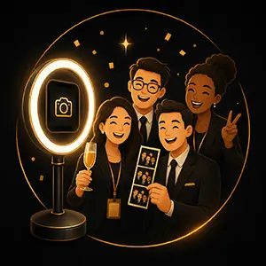 Animation photobooth lors d'une soirée d'entreprise